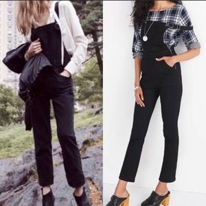 Madewell Cali Demi Boot Overall Black Denim